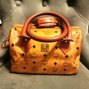 MCM Boston Bag in Cognac Vintage